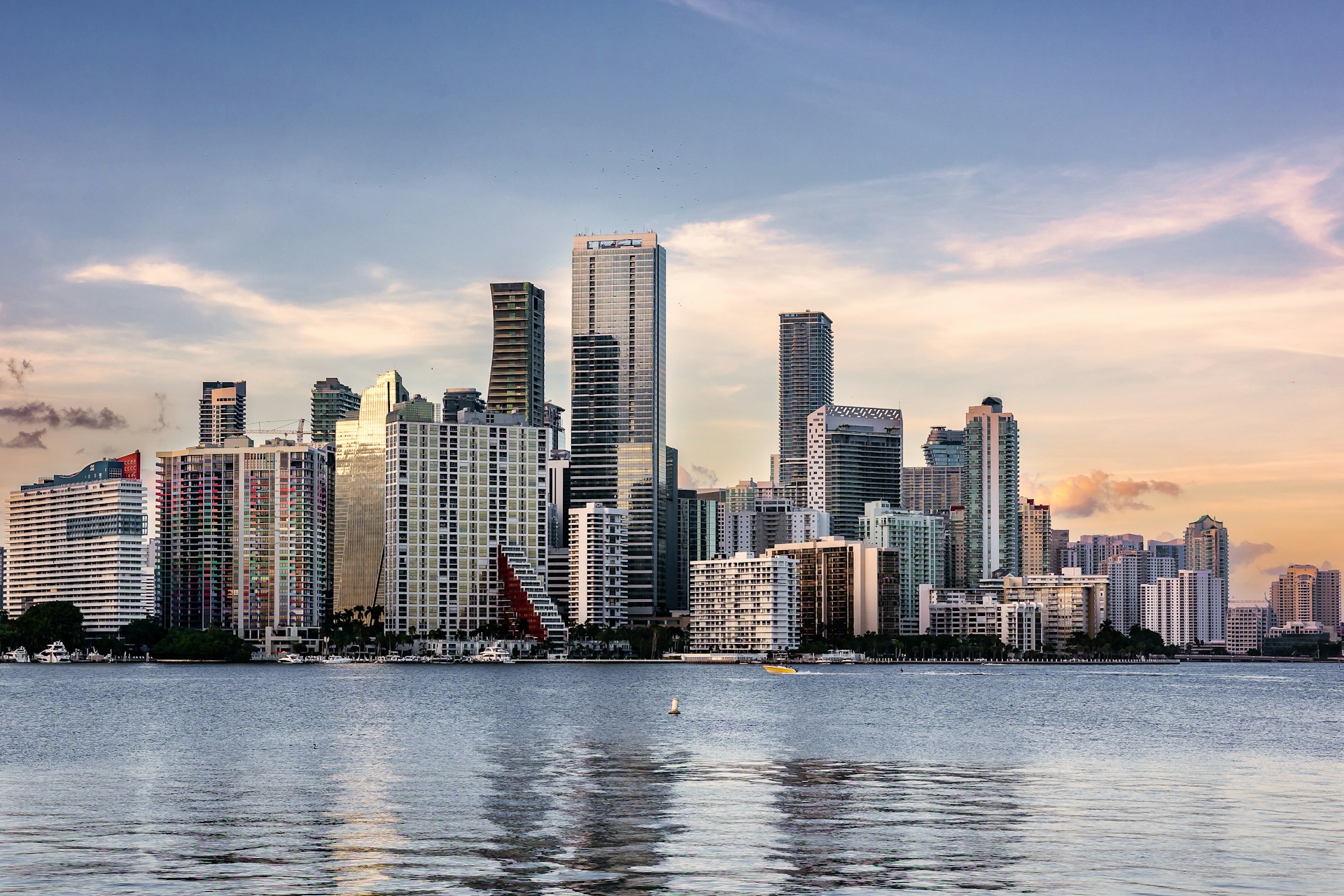 Miami skyline at sunset